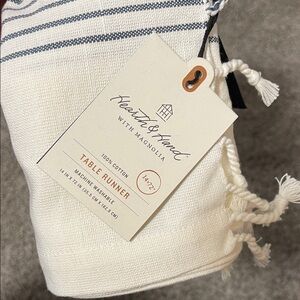 Hearth & Hand Cream and Blue Cotton Table Runner - SOLD OUT COLOR AND STYLE